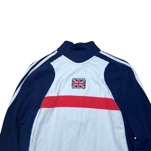 Y2K Vintage Adidas Great Britain England Pullover Olympics 1/2 Zip Small Medium - Picture 6 of 8